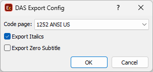 &nbsp;Export Configuration
