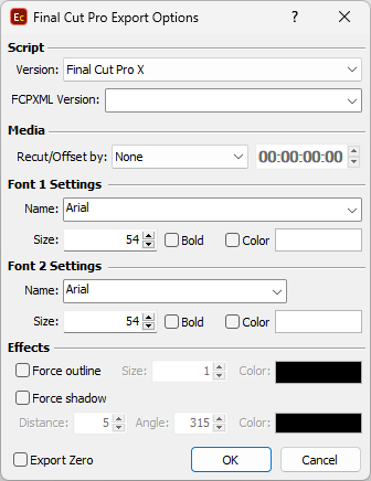 &nbsp;Final Cut Pro export optons