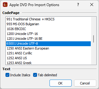 &nbsp;Import Configuration&nbsp;