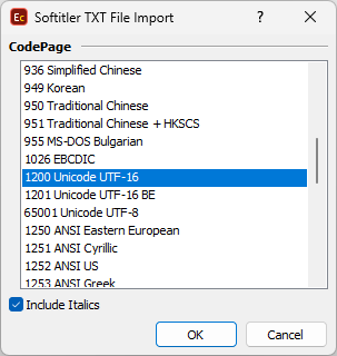 &nbsp;Softitler TXT import configuration