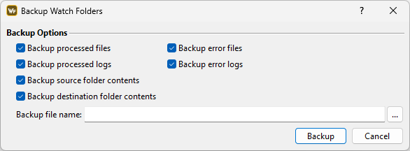 &nbsp;Backup Watch folders and Workflows