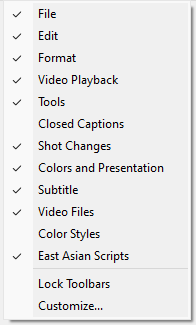 Toolbars Customize Po-Up Toolbars Customize Po-Up