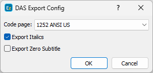 &nbsp;Export Configuration