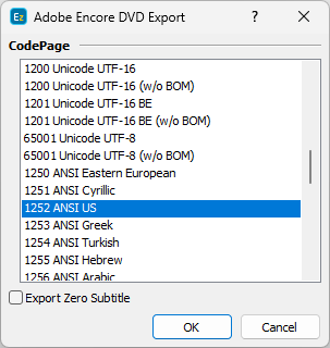 &nbsp;Export Configuration