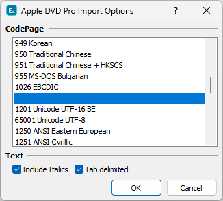 &nbsp;Import Configuration&nbsp;
