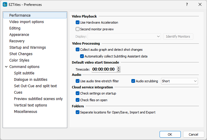 &nbsp;Preferences - Perfmorance