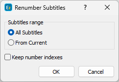 &nbsp;Renumber Subtitles