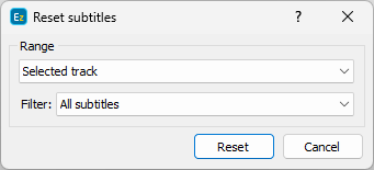 Reset Subtitles Reset Subtitles