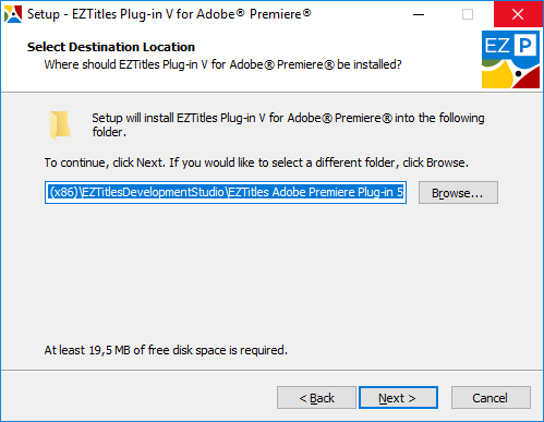 Destination Folder Selection Destination Folder Selection